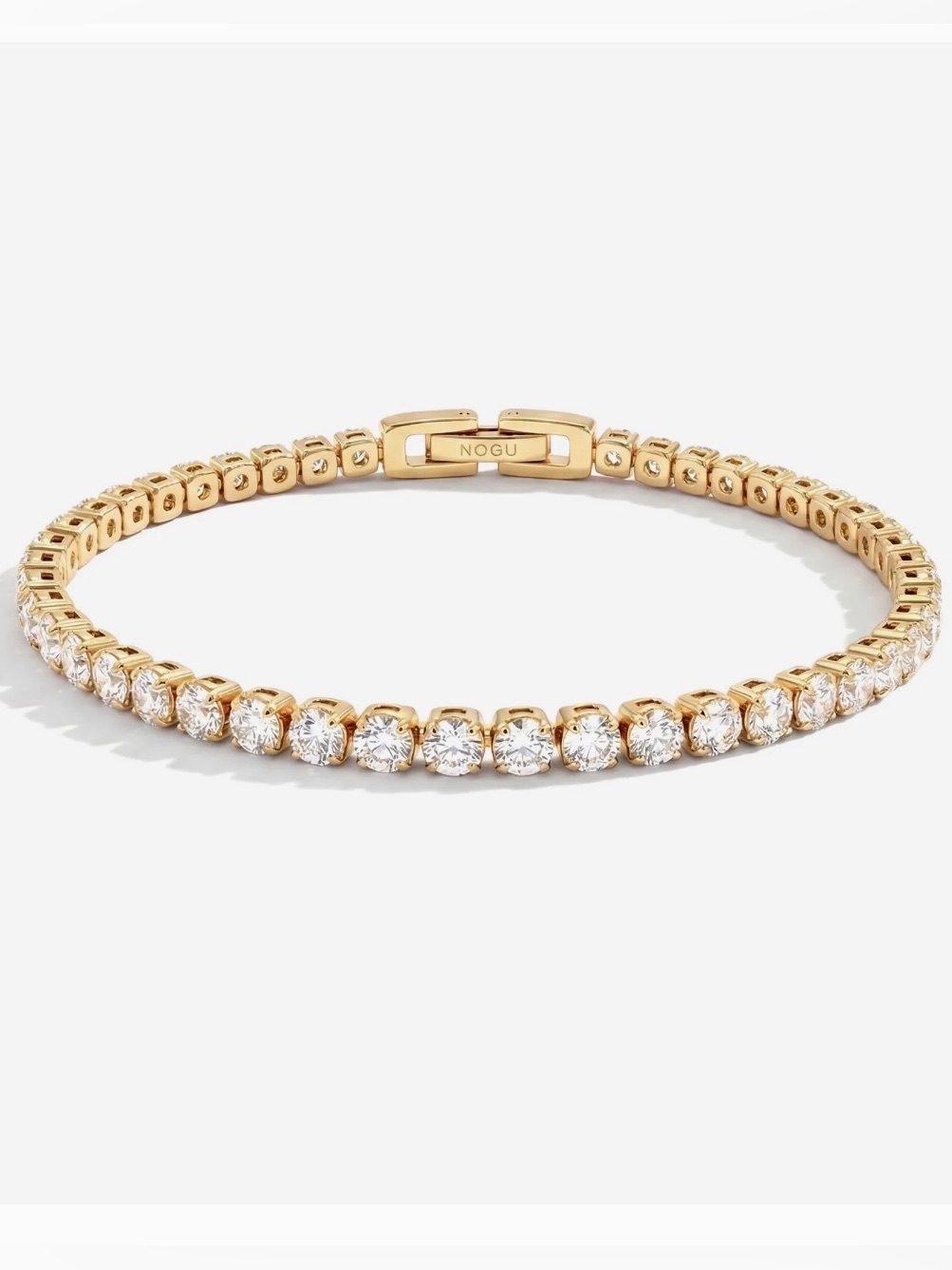 Nwt Nogu 18k Gold X Crystal | Tennis Club Bracelet (18 Cm)